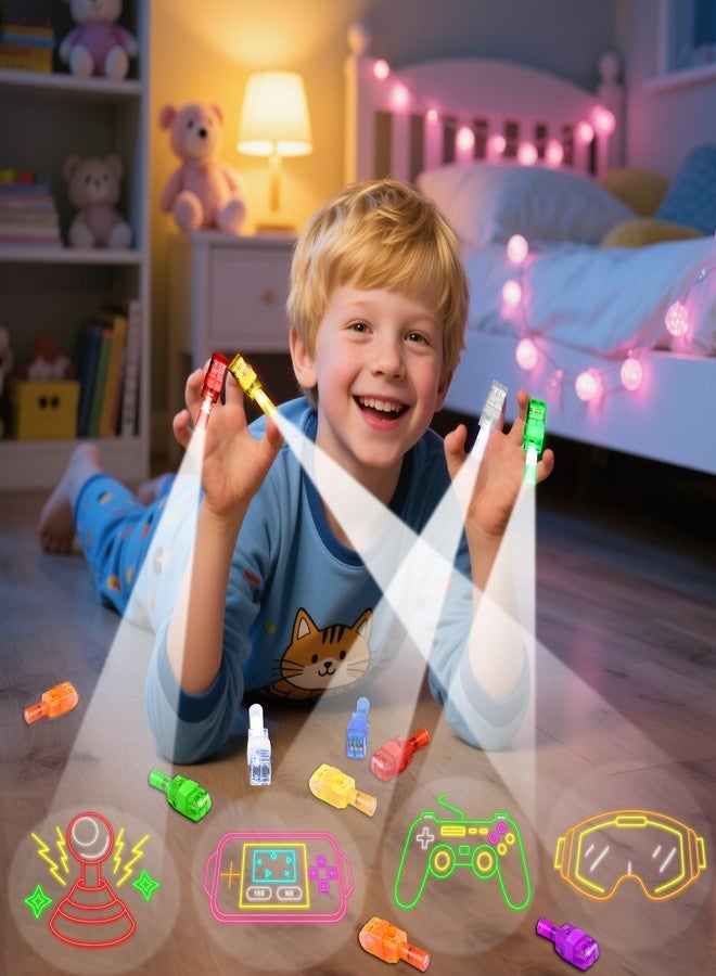 Bamamon 32 Pcs Video Game Party Favors Finger Lights Gamer Birthday Decorations, Neon Glow in the Dark Light Up Party Supplies Gaming Toys Fun Gifts Bulk for Kids Goodie Bags Stuffers Classroom Prizes - Image 2