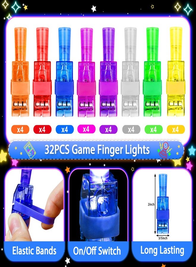 Bamamon 32 Pcs Video Game Party Favors Finger Lights Gamer Birthday Decorations, Neon Glow in the Dark Light Up Party Supplies Gaming Toys Fun Gifts Bulk for Kids Goodie Bags Stuffers Classroom Prizes - Image 3