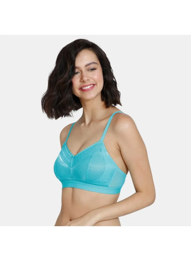 zivame Zivame Textured Bra with Hook and Eye Closure