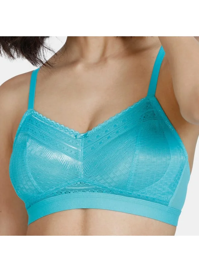 zivame Zivame Textured Bra with Hook and Eye Closure