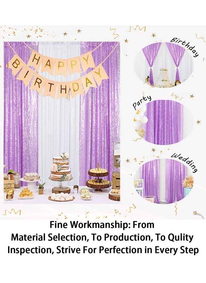 ShinyBeauty Lavender Sequin Curtains 2 Panels 2Ftx8Ft Baby Shower Backdrop Lilac Glitter Backdrop Sequin Backdrop For Wedding  - Image 5