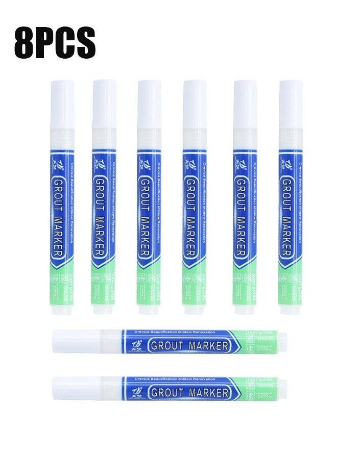 ZVEV 8pcs Grout Pen White Tile Paint Marker Waterproof Tile Grout Colorant and Sealer Pen - Image 1