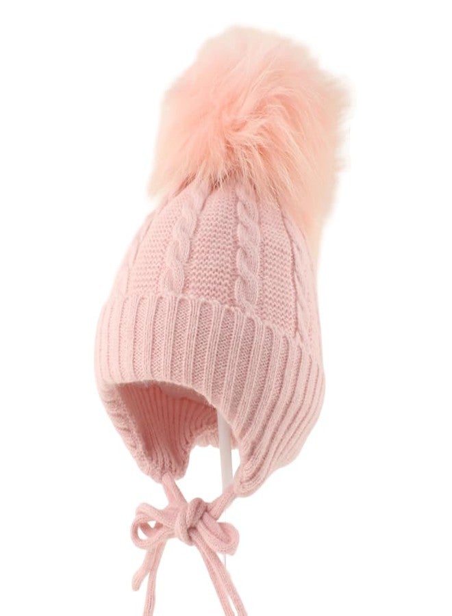 قبعة شتوية للأطفال من ريتشمن، قبعة حيوانية لطيفة للأطفال الصغار، قبعة صوفية محبوكة بغطاء للأذنين للأولاد والبنات، قبعة تزلج خارجية مزينة بكرات صوفية للأطفال الرضع (من 0 إلى 3 سنوات). - Image 1