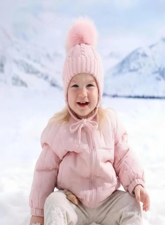 قبعة شتوية للأطفال من ريتشمن، قبعة حيوانية لطيفة للأطفال الصغار، قبعة صوفية محبوكة بغطاء للأذنين للأولاد والبنات، قبعة تزلج خارجية مزينة بكرات صوفية للأطفال الرضع (من 0 إلى 3 سنوات). - Image 2