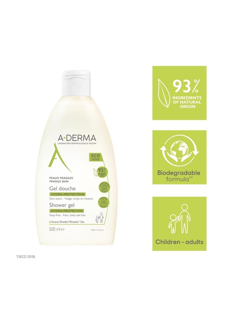 ADERMA A Derma Rhealba Oat Hydra-Protective Shower Gel 500ml  - Image 3