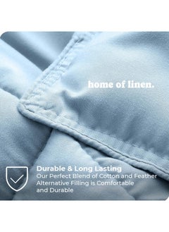 Home of linens Cotton - Plain - Heavy Comforter - 4Kgs - Down Alternative Filling - (For Matress 180cm/200cm) - Size  (250cm x 240cm) - Baby Blue  - Image 3
