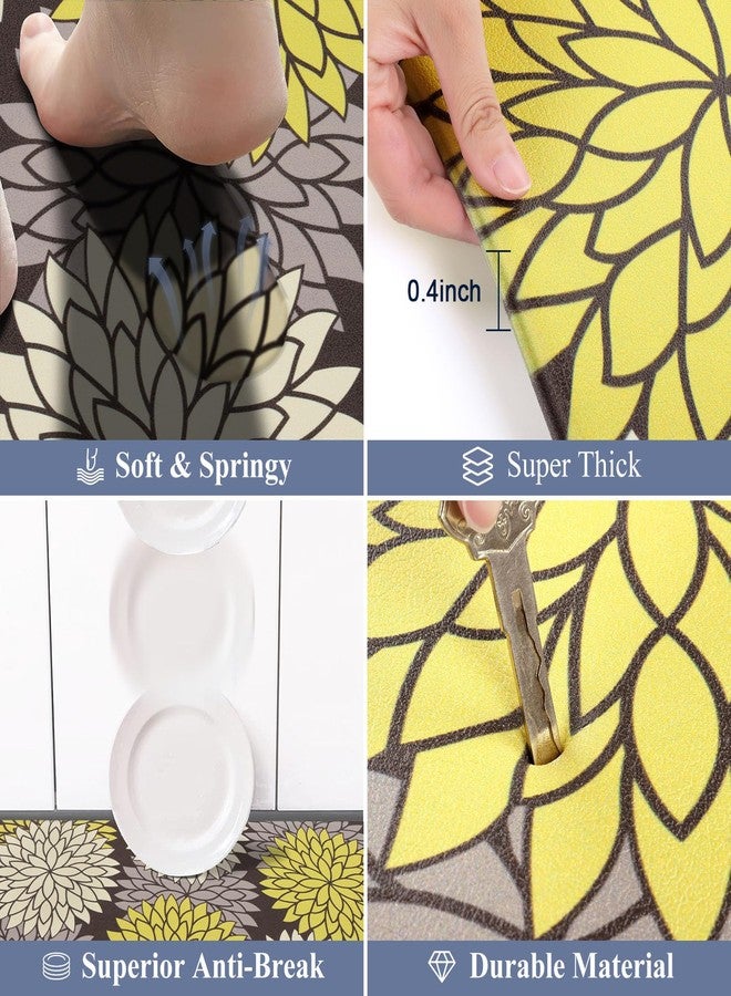 هيبي مجموعة سجاد مطبخ HEBE المضادة للتعب مكونة من قطعتين من سجاد المطبخ غير القابل للانزلاق للأرضيات وسجاد المطبخ المبطن وسجادات المطبخ المقاومة للماء والمريحة للمطبخ والمكتب المنزلي والحوض وغرفة الغسيل - Image 3