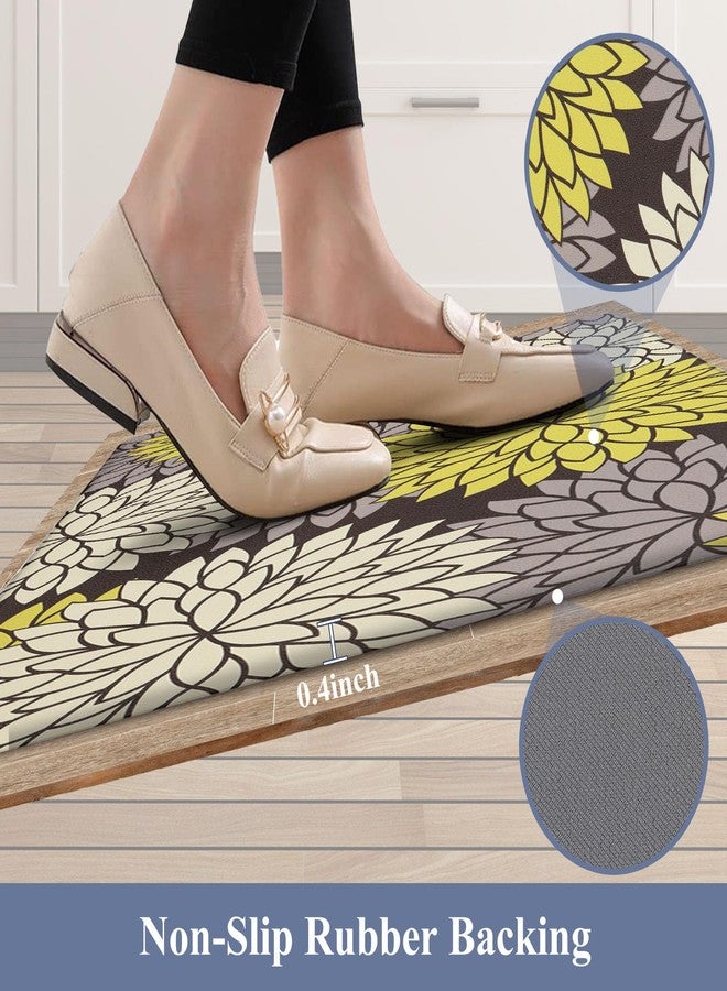 هيبي مجموعة سجاد مطبخ HEBE المضادة للتعب مكونة من قطعتين من سجاد المطبخ غير القابل للانزلاق للأرضيات وسجاد المطبخ المبطن وسجادات المطبخ المقاومة للماء والمريحة للمطبخ والمكتب المنزلي والحوض وغرفة الغسيل - Image 4