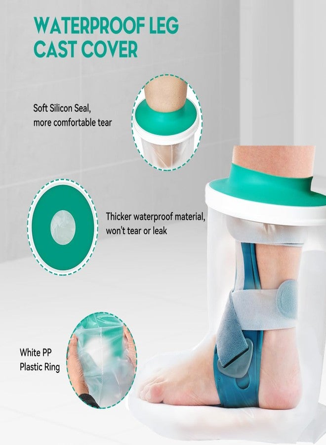 Divvsck Waterproof Foot Cover for Shower Adult Teens with Upgraded Anti--Pooling Design DESIGN , Shower Boots for Foot after Surgery, Watertight Ankle Cast Protector Showeing Boot Cover for Surgery Bandage Dressing Wound, Reusable - Image 4