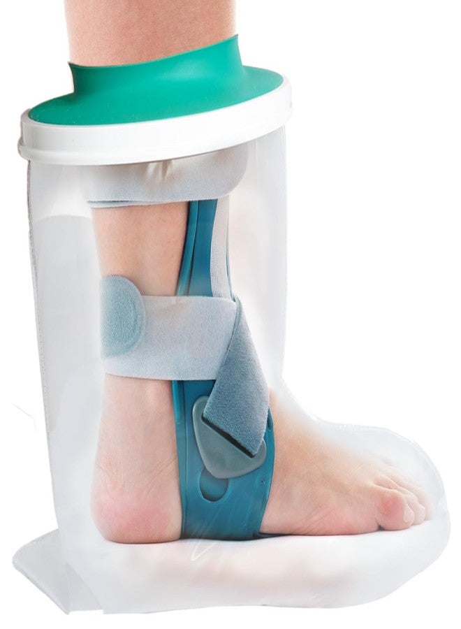 Divvsck Waterproof Foot Cover for Shower Adult Teens with Upgraded Anti--Pooling Design DESIGN , Shower Boots for Foot after Surgery, Watertight Ankle Cast Protector Showeing Boot Cover for Surgery Bandage Dressing Wound, Reusable - Image 1
