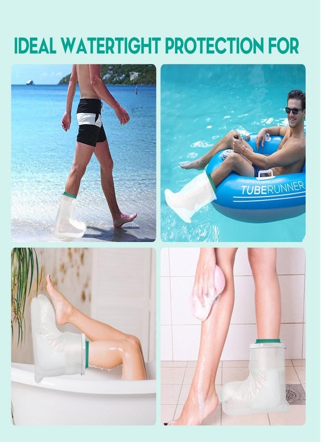 Divvsck Waterproof Foot Cover for Shower Adult Teens with Upgraded Anti--Pooling Design DESIGN , Shower Boots for Foot after Surgery, Watertight Ankle Cast Protector Showeing Boot Cover for Surgery Bandage Dressing Wound, Reusable - Image 5