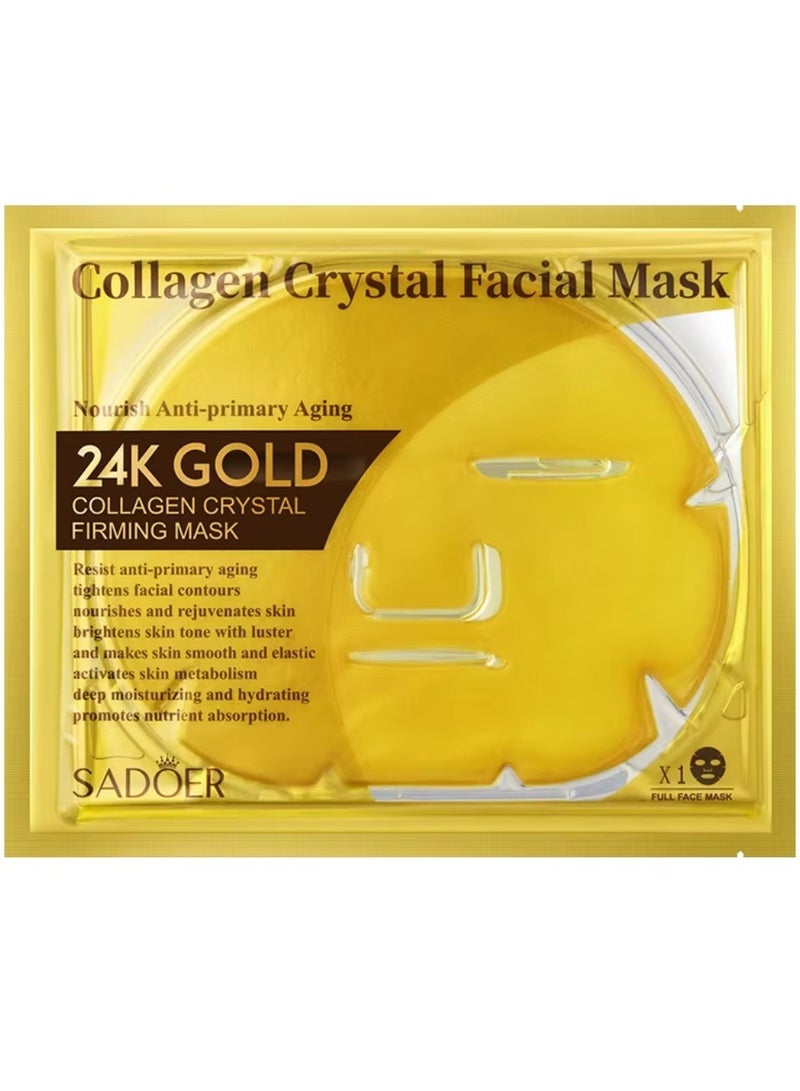 SADOER 5 Pieces 24k Gold Collagen Crystal Facial Mask