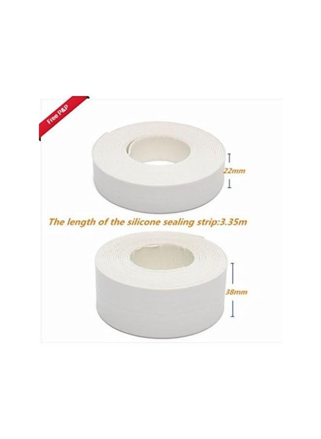 Generic - Bath Wall Sealing Strip,Waterproof Self-Adhesive Kitchen Caulk Tape Bathroom Basin Edge Decorative Trim,White 38mm3.2M - Image 1