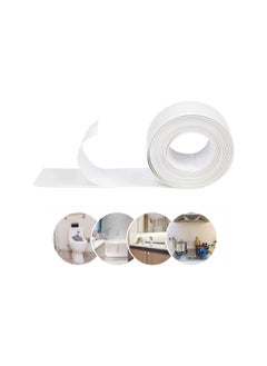 Bath Wall Sealing Strip,Waterproof Self-Adhesive Kitchen Caulk Tape Bathroom Basin Edge Decorative Trim,White 38mm3.2M