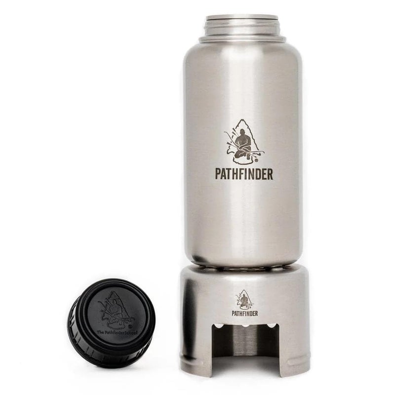 The Pathfinder School Stainless Steel 32oz Water Bottle, Cup with Bat Wing Handles, and Stove Set - Image 3