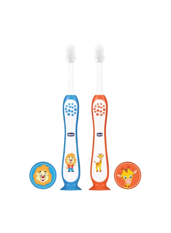 Chicco Toothbrush Set Blue + Orange 3Y-8Y - Image 1