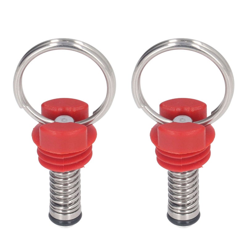 Keg Pressure Relief Valve: 2Pcs Red ABS Head Stainless Steel Body - Ideal Sealing Pressure Relief Valve for Cornelius Style Kegs Home Brewing - Image 1
