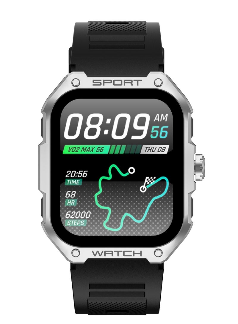 RollsTimi  Men's SmartWatch, 1.83-inch TFT Screen, IP68 Waterproof, Bluetooth Calling, Health Detection, GPS Tracking, Multiple Sports Modes, Casual Smart Watch, G18 Tape Black - Image 1