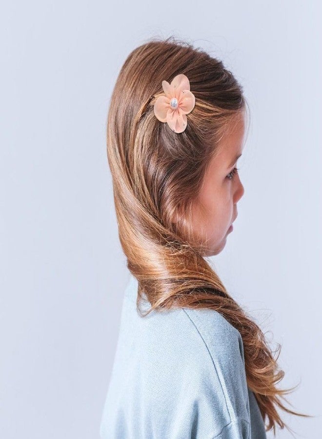 SYGA 10-Piece Baby Hair Clip Set for Girls Adorable Bow and Flower Designs Hair Pin Lightweight, and Stylish - Light orange - Image 3