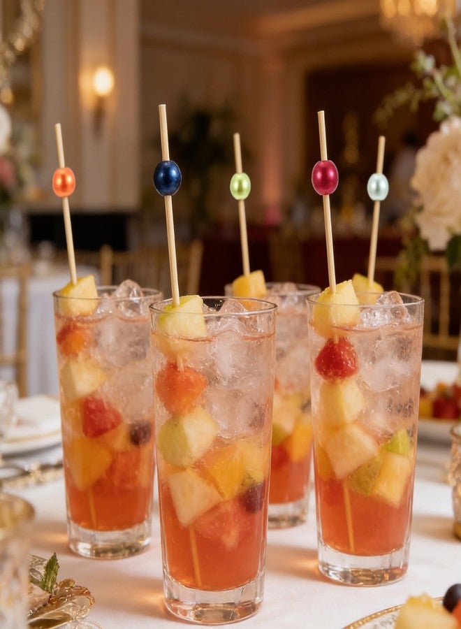 Augoog 1000 Pcs Cocktail Picks Beads Fancy Toothpick for Appetizers 4.7 Inch Appetizer Skewer Sticks for Drinks Fruit Charcuterie Wedding Food Party,Mix Color - Image 5