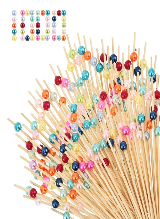 Augoog 1000 Pcs Cocktail Picks Beads Fancy Toothpick for Appetizers 4.7 Inch Appetizer Skewer Sticks for Drinks Fruit Charcuterie Wedding Food Party,Mix Color - Image 1