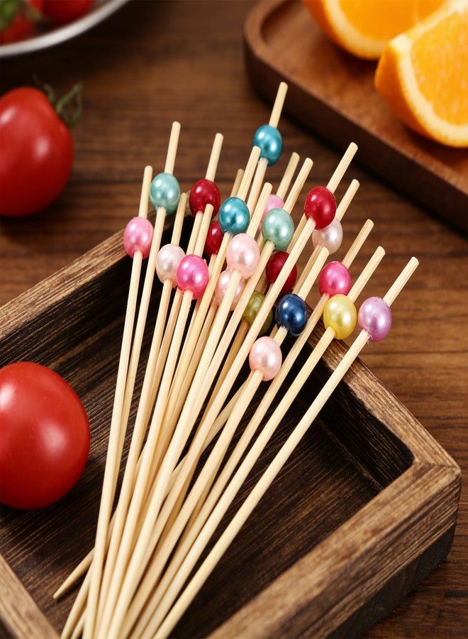 Augoog 1000 Pcs Cocktail Picks Beads Fancy Toothpick for Appetizers 4.7 Inch Appetizer Skewer Sticks for Drinks Fruit Charcuterie Wedding Food Party,Mix Color - Image 3