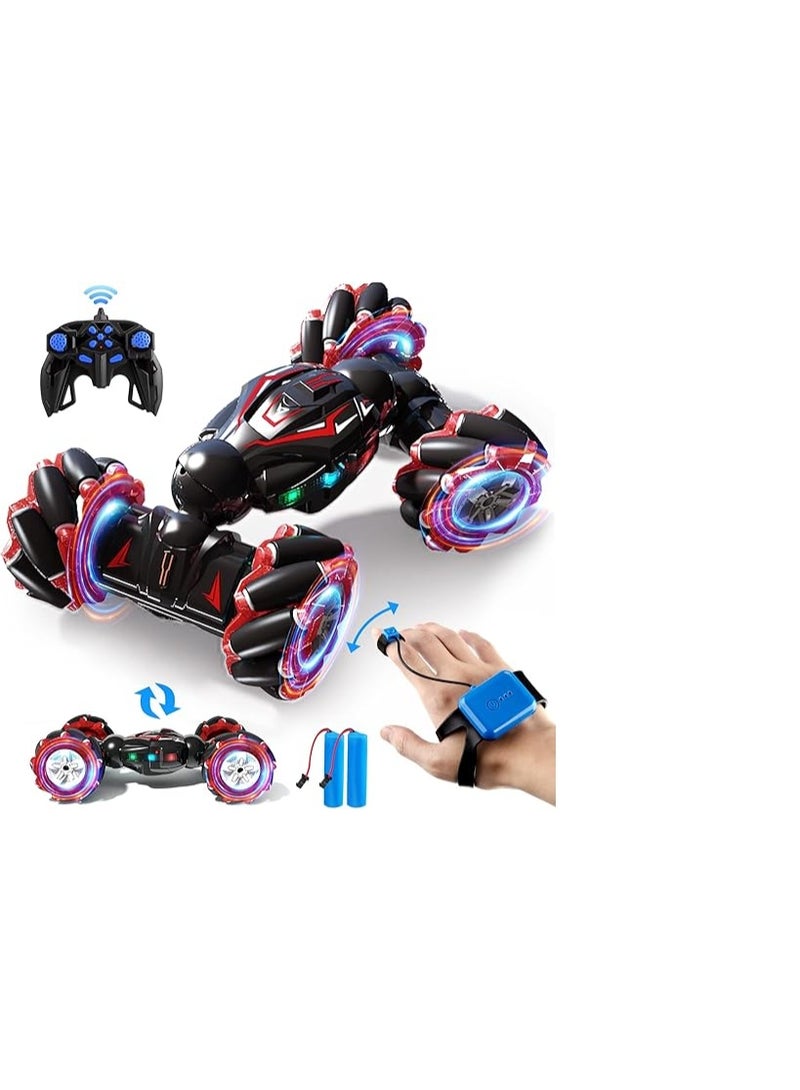 RC Stunt Car, 2.4GHz 4WD Remote Control Gesture Sensor Toy Cars, Double Sided Rotating Off Road Vehicle 360° Flips with Lights Music, Toy Cars for Boys & Girls Birthday multicolor - Image 1