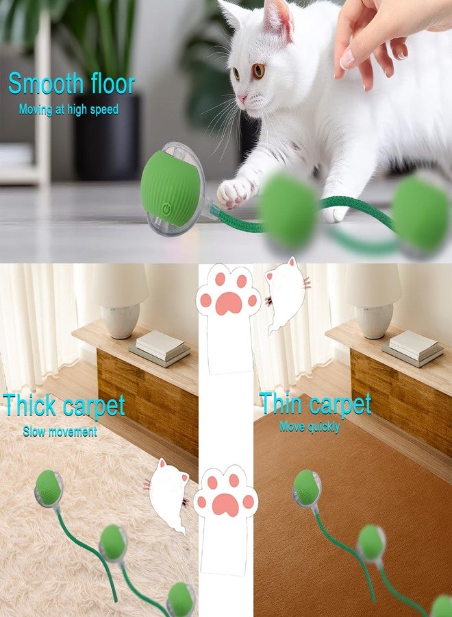 AebDerp Interactive Cat Dog Toy Ball: Indoor Small Automatic Moving Smart Rolling Fun Pet Game with Led Light and String Tail for Motion Activated, Cute Kitten Puppy Present, Exercise Wheel Supplies (Green) - Image 5