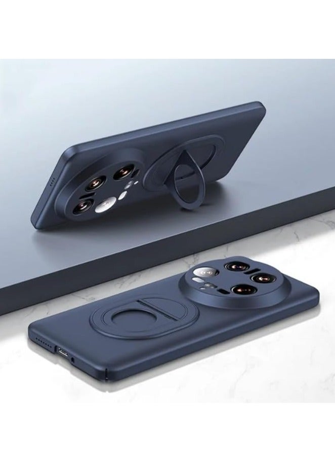 عام غطاء هاتف Xiaomi 14 Ultra متوافق، غطاء مغناطيسي صلب مضاد للصدمات مع حلقة معدنية وقاعدة مغناطيسية قوية
