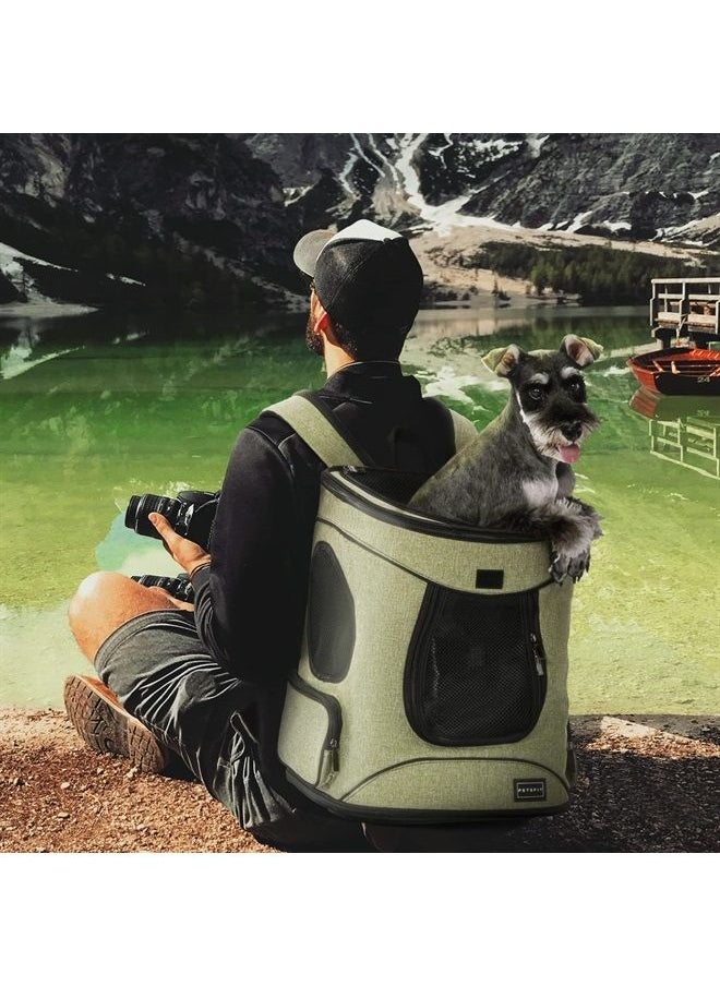 Petsfit - Pet Backpack Carrier with Upgrade Waist Cushion Design to Better Fit The Waist, Suitable for Small Medium Dogs Cats and Rabbits up to 22 Pounds - Image 1