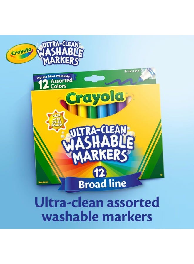 Crayola Broad Line Markers (12 Count), Washable Markers for Kids, Assorted, Back to School Essentials, Teacher Classrooms Must Have, School Supplies, 3+ - Image 5