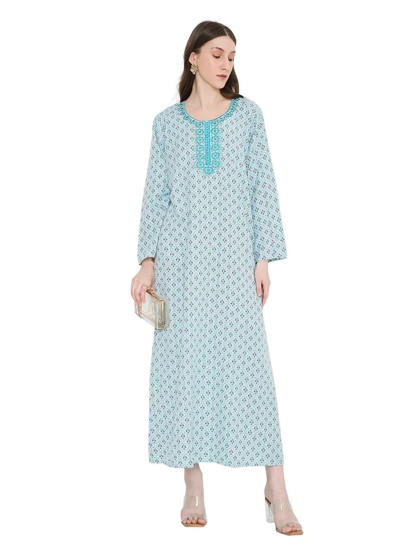 هانا آند سارا unique thread embroidery with long sleeves modest arabic kaftan jalabiya dress