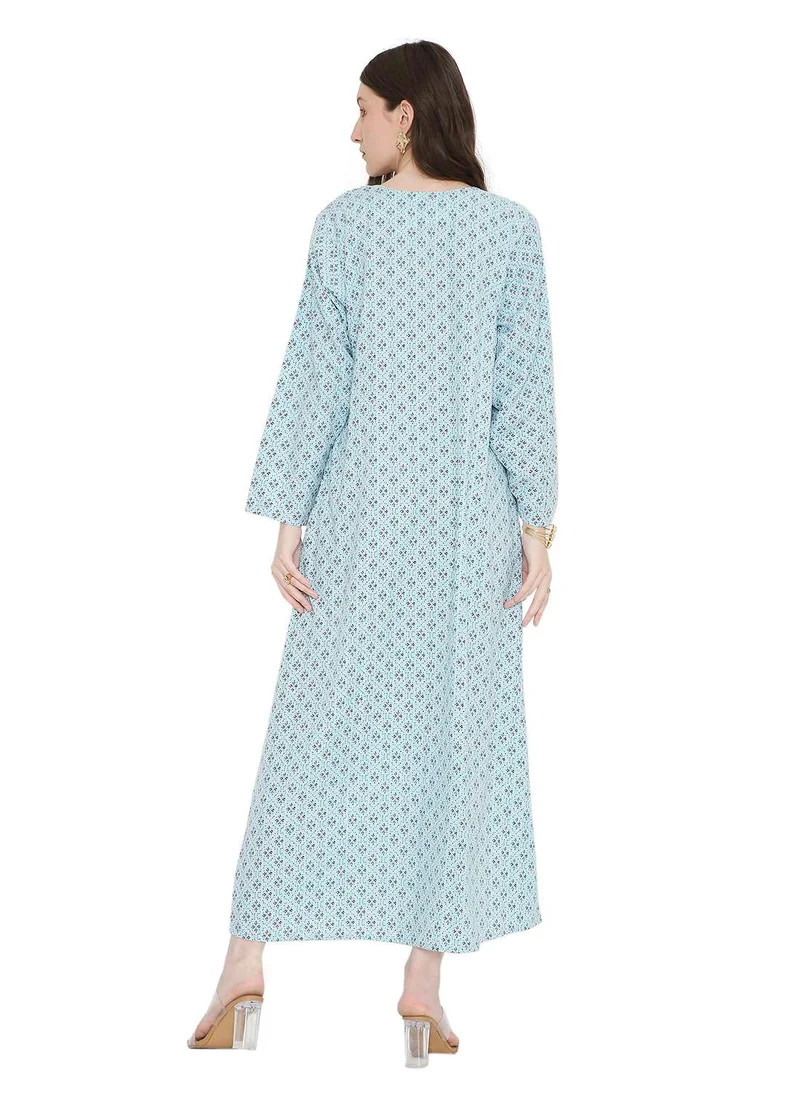 هانا آند سارا unique thread embroidery with long sleeves modest arabic kaftan jalabiya dress