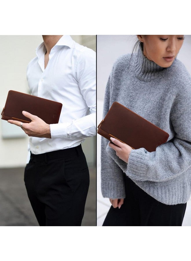 ABYS Genuine Leather Family Passport Holder for 8 Passports| RFID Blocking Passport and Card Holder|Travel Organizer for Men and Women(Wine Brown) - Image 3