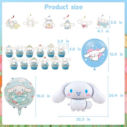 WOOACME Birthday Party Decorations, Cute Party Supplies Include Banner, latex Balloons, Hanging Swirls, Foil Balloon, Cake Cupcake Toppers, Tablecloth for Theme Party - Image 4