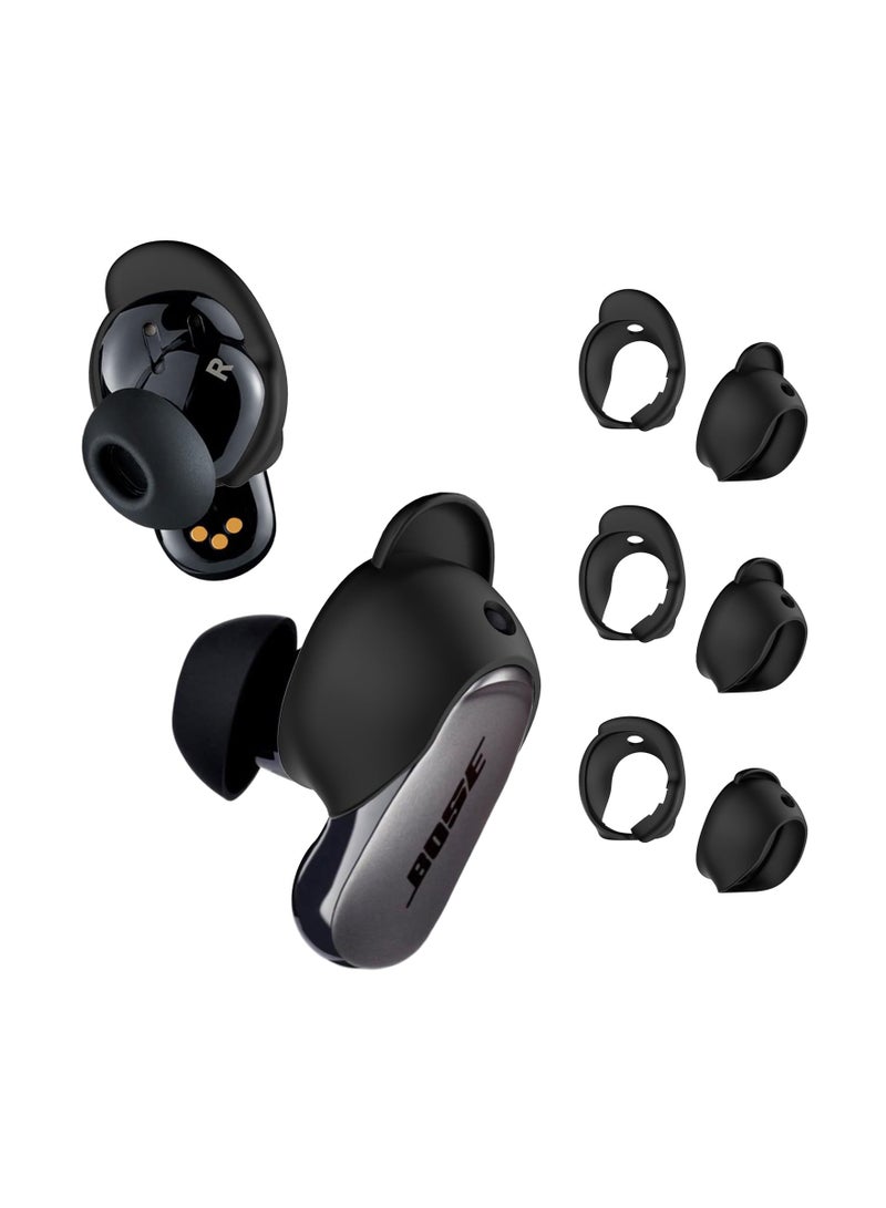 SYOSI 3 Pairs Silicone Ear Tips Covers for Bose QuietComfort Earbuds II, Anti Slip Wingtips Silicone Sport Ear Tips Replacement Ear Tips Protective Silicone Tips Scratch Resistant Silicone Tips for Bose - Image 1