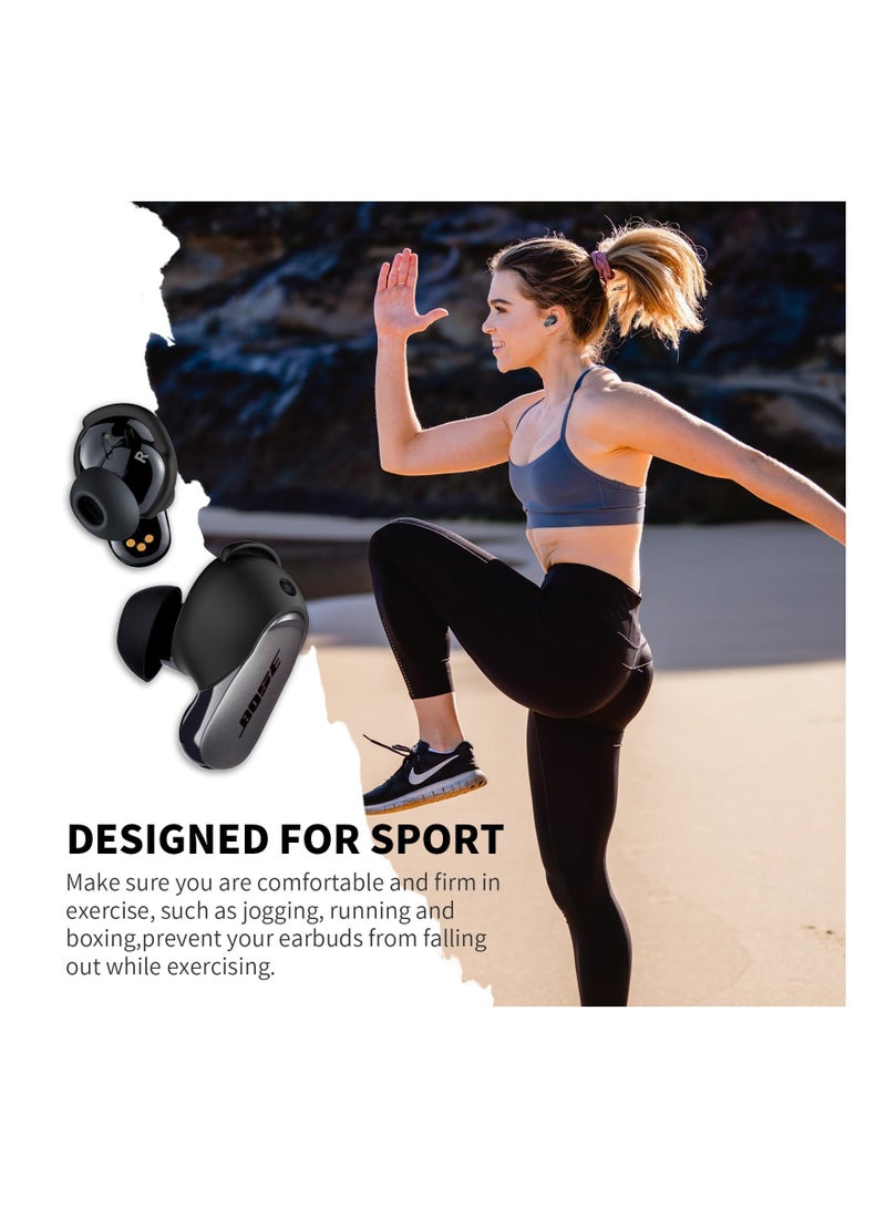 SYOSI 3 Pairs Silicone Ear Tips Covers for Bose QuietComfort Earbuds II, Anti Slip Wingtips Silicone Sport Ear Tips Replacement Ear Tips Protective Silicone Tips Scratch Resistant Silicone Tips for Bose - Image 4