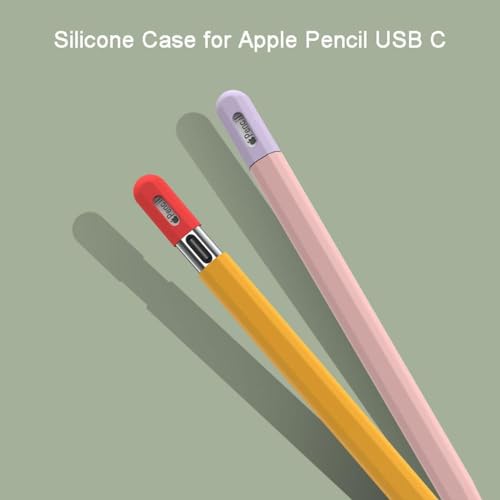 OJOS Silicone Case for Apple Pencil USB C, Durable Thin Cover Sleeve, Lightweight Holder Grip for Apple Pencil 3rd Generation Protect Accessories (White) - Image 2