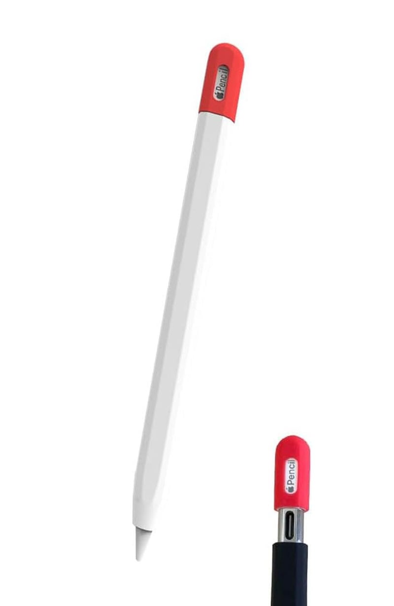 OJOS Silicone Case for Apple Pencil USB C, Durable Thin Cover Sleeve, Lightweight Holder Grip for Apple Pencil 3rd Generation Protect Accessories (White) - Image 1