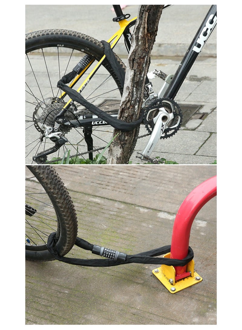 Bike Lock, 5-Digit Resettable Combination Heavy Duty Anti Theft Bicycle Lock, 4.9 Feet Bike Chain Lock for Bikes, Motorcycles, Bicycles, Doors, Gates, Fences, Grills - Image 4