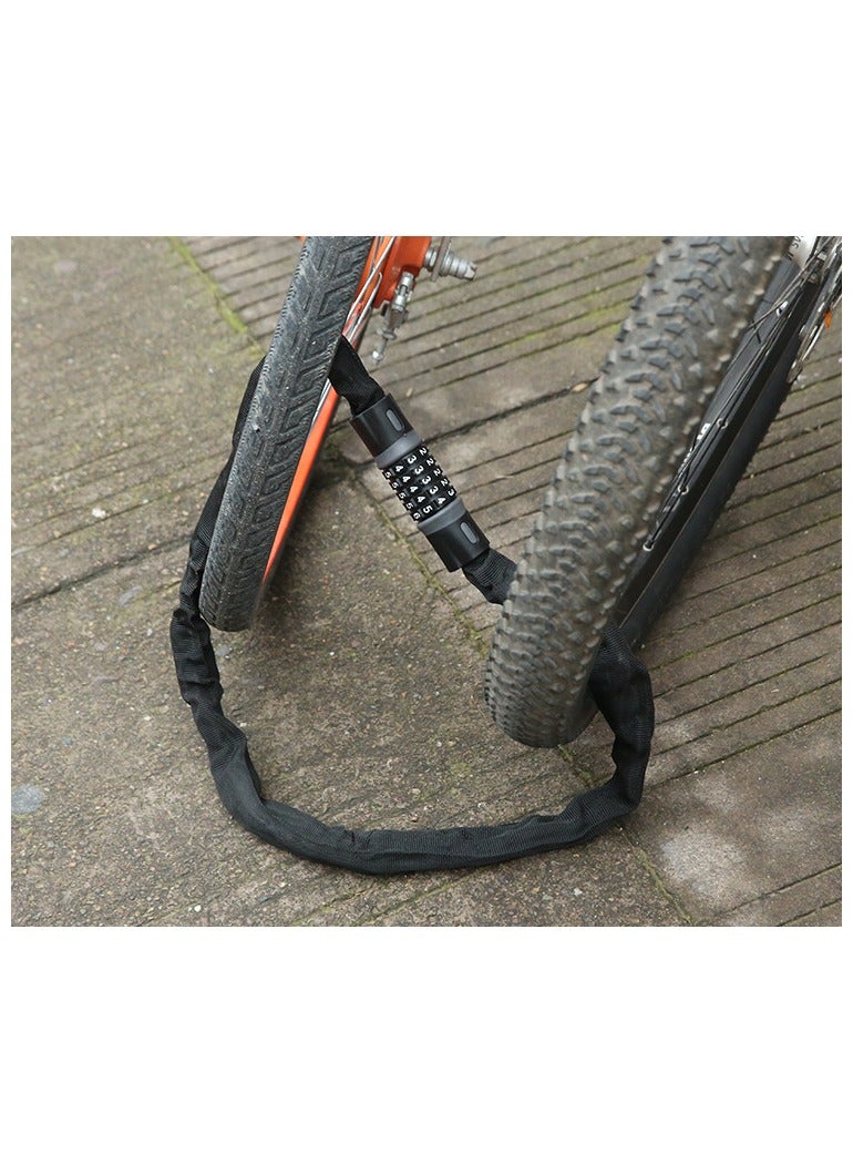 Bike Lock, 5-Digit Resettable Combination Heavy Duty Anti Theft Bicycle Lock, 4.9 Feet Bike Chain Lock for Bikes, Motorcycles, Bicycles, Doors, Gates, Fences, Grills - Image 5