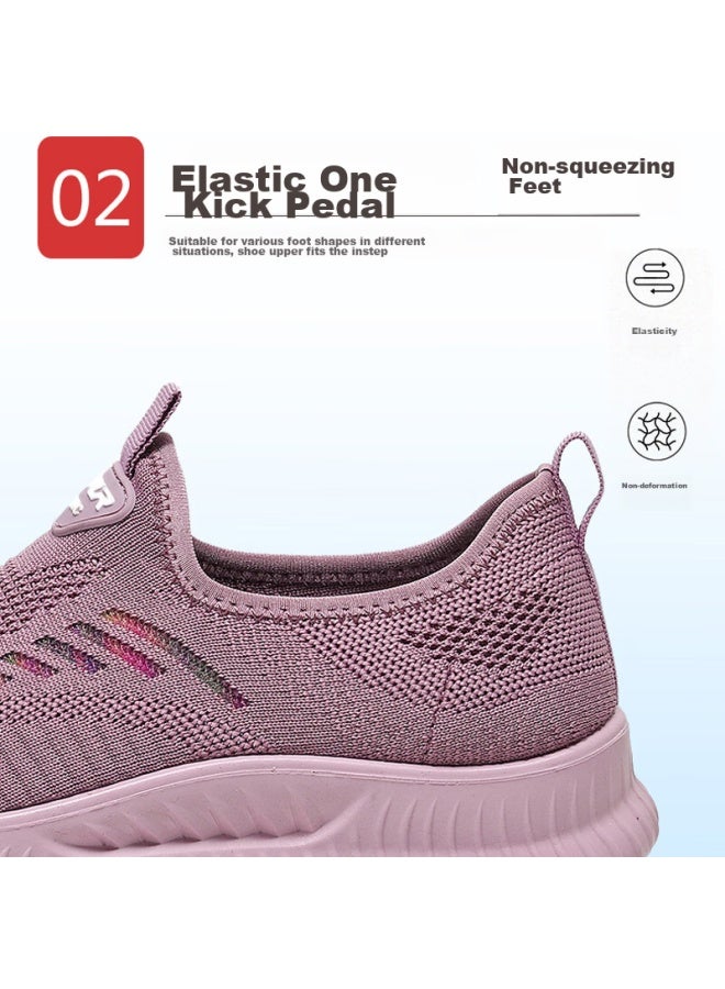 Anglerfish Spring And Autumn Old Beijing Cloth Shoes Breathable Mom Shoes Slip-on Casual Women's Sneakers Ak67807 Gray 38 - Image 4