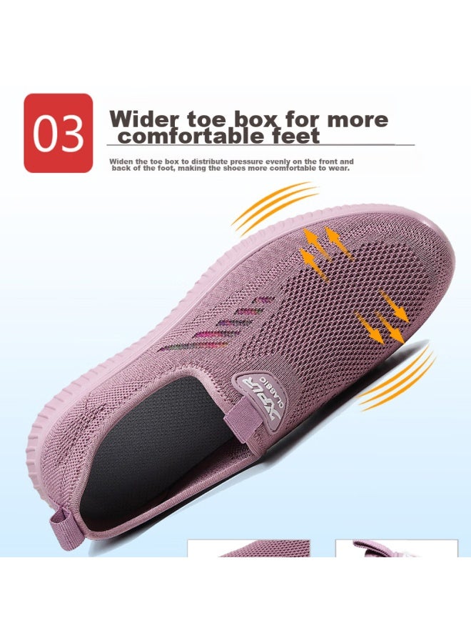 Anglerfish Spring And Autumn Old Beijing Cloth Shoes Breathable Mom Shoes Slip-on Casual Women's Sneakers Ak67807 Gray 38 - Image 5