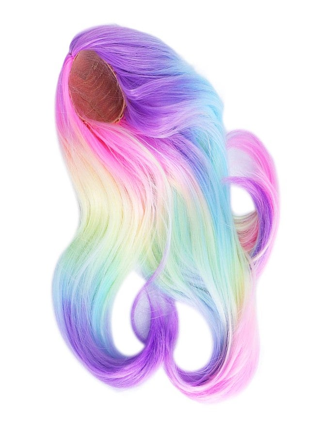 Zerodis Doll Hair Wigs,High Simulation Soft Supple Ball Joint Doll Wig Gradient Color Wig for 2124cm Head Circumference Dolls (Iridescence) - Image 5