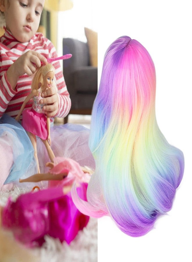 Zerodis Doll Hair Wigs,High Simulation Soft Supple Ball Joint Doll Wig Gradient Color Wig for 2124cm Head Circumference Dolls (Iridescence) - Image 4