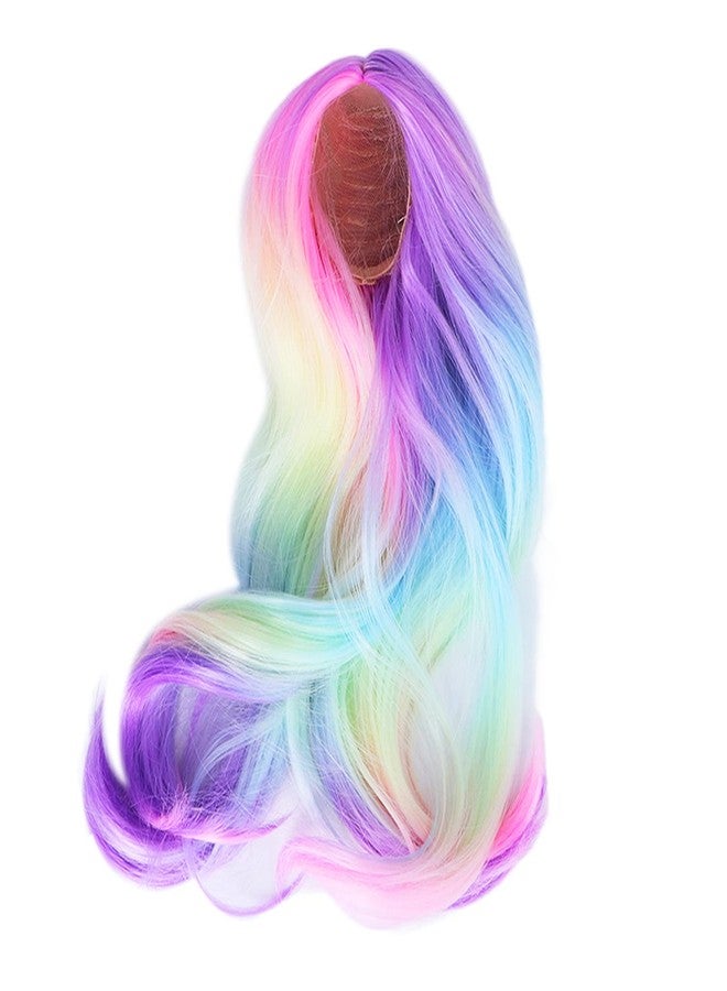 Zerodis Doll Hair Wigs,High Simulation Soft Supple Ball Joint Doll Wig Gradient Color Wig for 2124cm Head Circumference Dolls (Iridescence) - Image 1