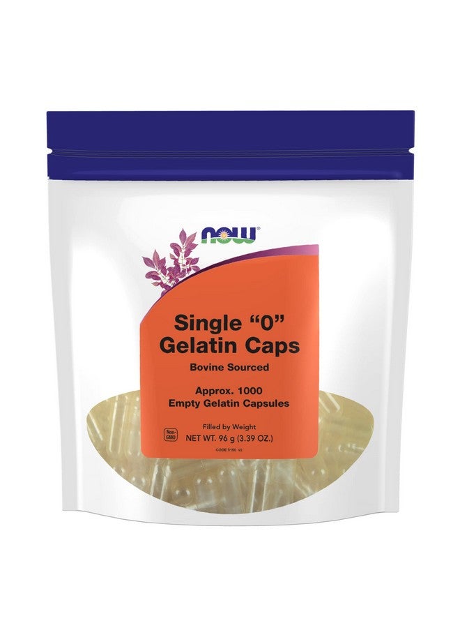 now Supplements Empty Gelatin Capsules Single "0" Bovine Sourced Filled By Weight 1 000 Gel Capsules - Image 1