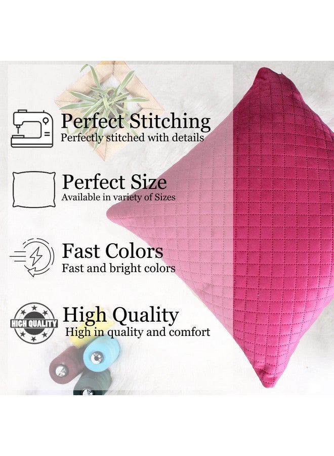 STITCHNEST مجموعة 2 غطاء وسادة | مخمل مبطن | مارون | مظهر ناعم وعالي الجودة | 16x16 بوصة | مناسب للكنبة وديكور غرفة المعيشة - Image 2