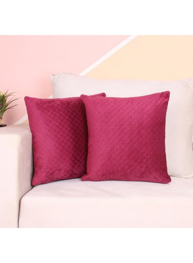 STITCHNEST مجموعة 2 غطاء وسادة | مخمل مبطن | مارون | مظهر ناعم وعالي الجودة | 16x16 بوصة | مناسب للكنبة وديكور غرفة المعيشة - Image 1