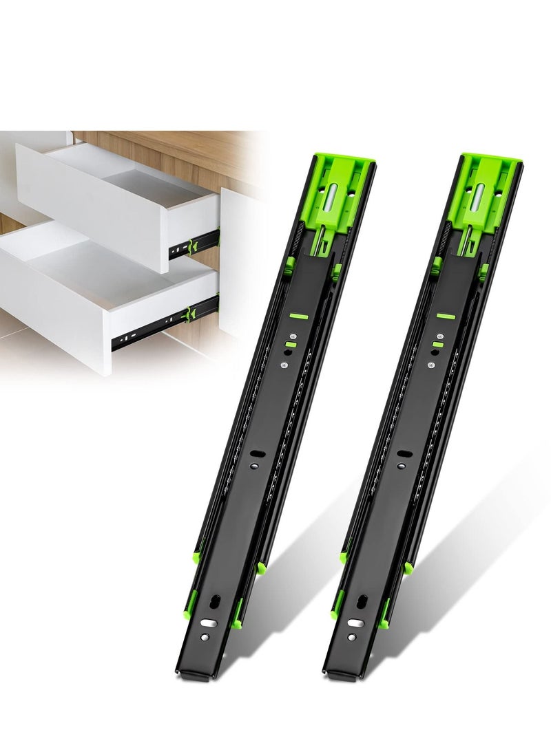 SYOSI - SYOSI 2Pcs Drawer Slides, Soft Close Full Extension Drawer Runners 3 Folds Thicker Stainless Steel Ball Bearing Slides Cabinet Rails Track (350mm) - Image 1